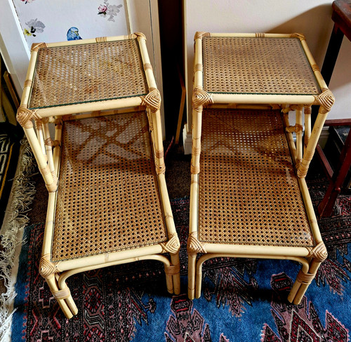 Pair rare midcentury bamboo - pair, of