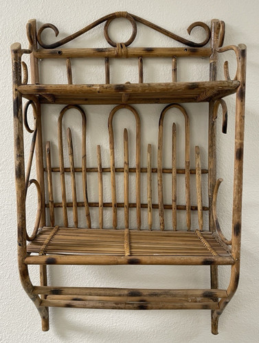 Vtg burnt bamboo - bamboo, rattan