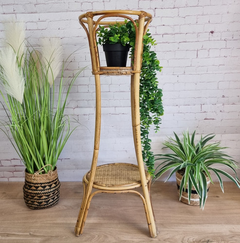 Vintage bamboo tier plant - bamboo,
