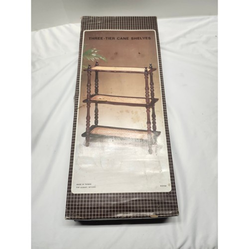 Vintage tier cane shelf new - shelf,