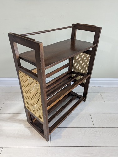 Retro vintage bookcase - vintage, rattan