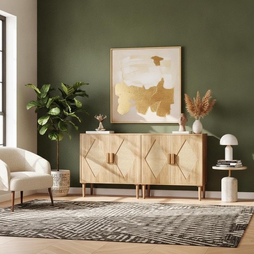 Rattan storage cabinet - x,