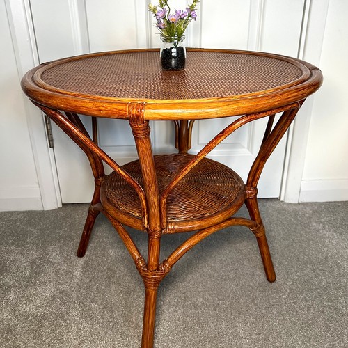 Vintage bamboo rattan round - vintage,