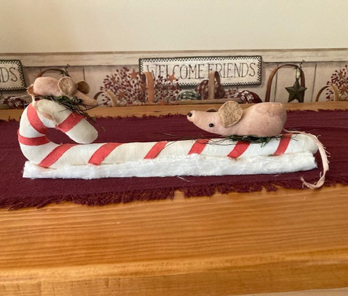 Candy cane primitive mice - candy,