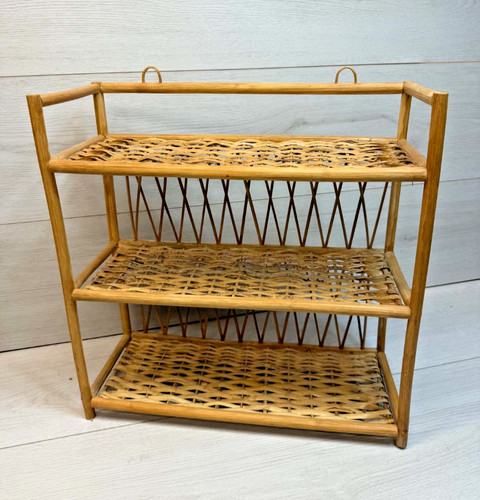 Vintage bamboo wall shelf - vintage,