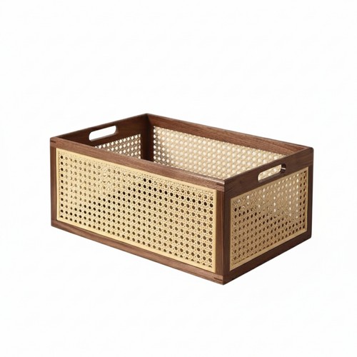 Basket with wood frame - basket,