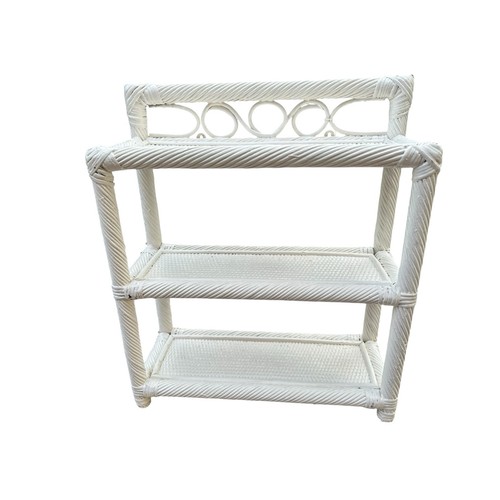 Vintage wicker cane wall shelf - wicker,