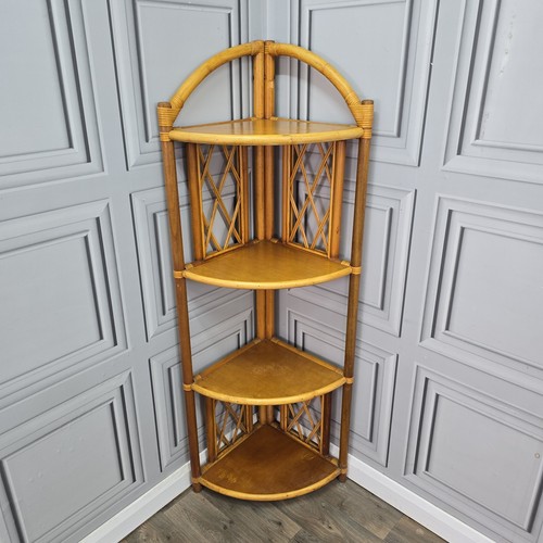 Vintage bamboo corner shelf - vintage,